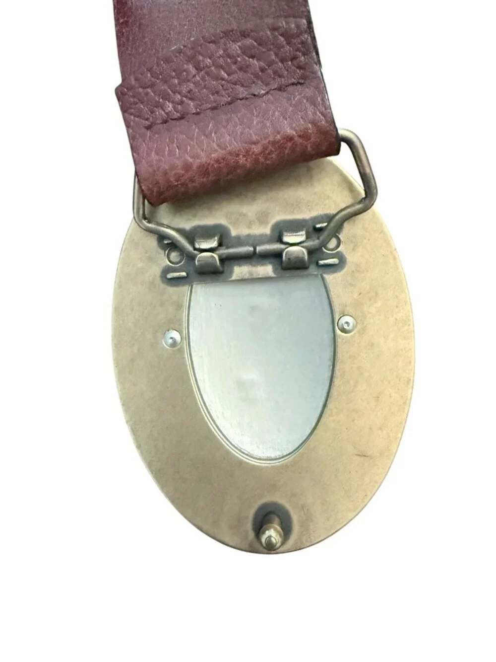 Fossil Women's Leather Belt Size Small Hammered Metal Buckle 1.5